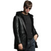 Black Sheepskin Faux Fur Hoodie